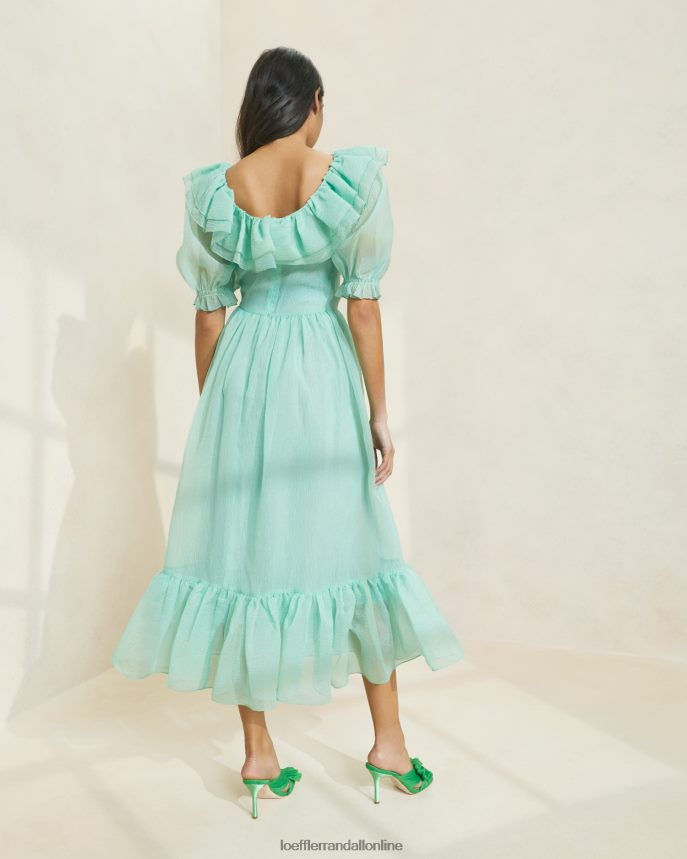 Loeffler Randall shannon volánové šaty s naberaným rukávom morská pena ženy oblečenie PT864D174
