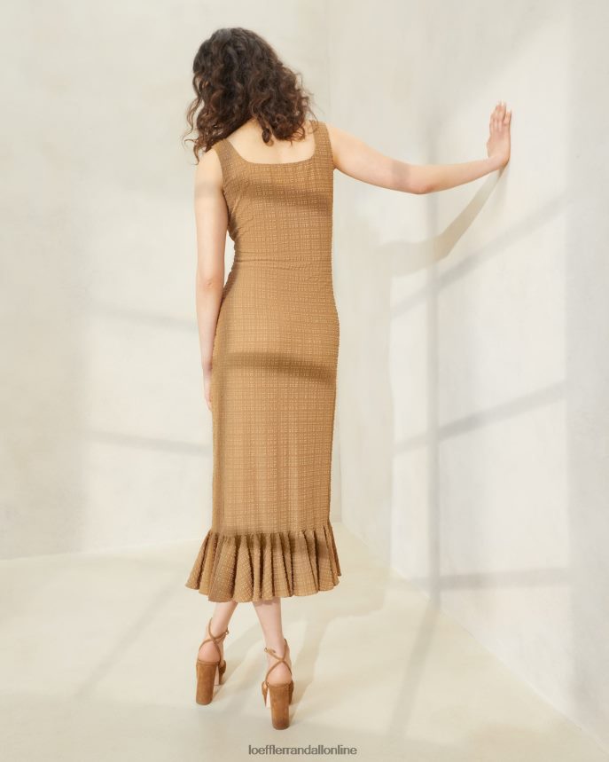 Loeffler Randall tielkové šaty s volánovým lemom yessica hnedá ženy oblečenie PT864D195
