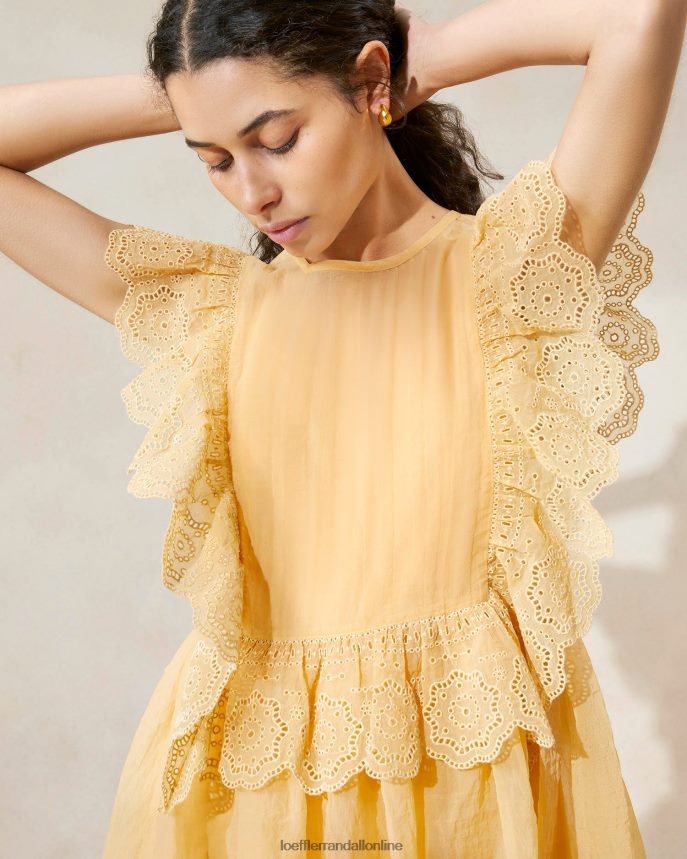 Loeffler Randall vyšívané vrúbkované šaty naomi piesočná duna ženy oblečenie PT864D192