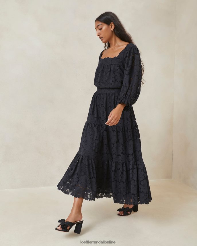 Loeffler Randall čipkovaná sukňa luna čierna ženy oblečenie PT864D243