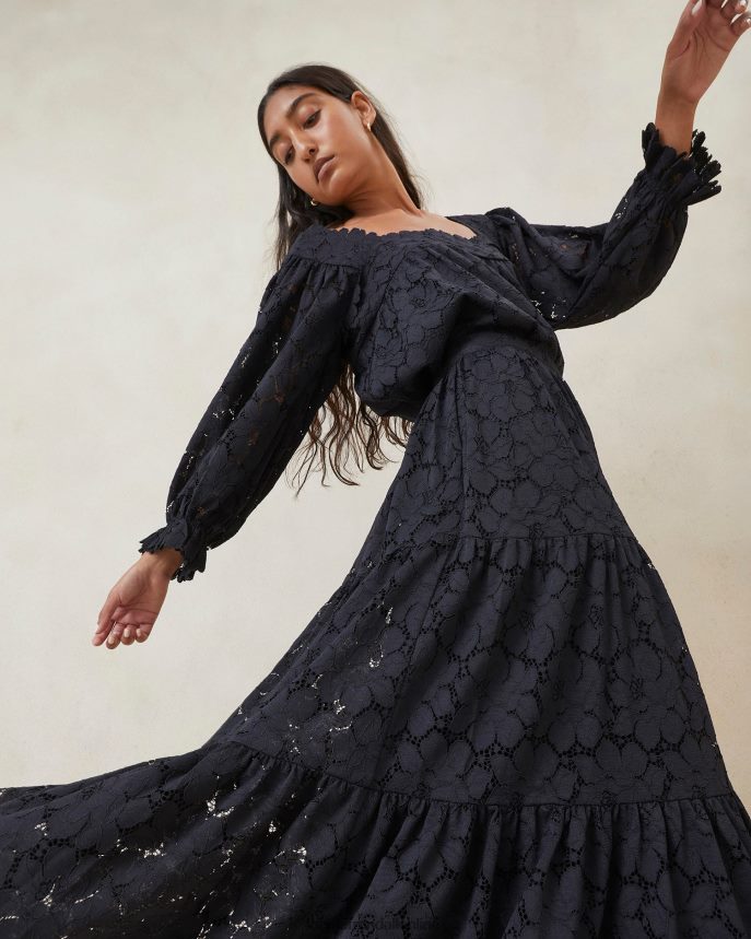 Loeffler Randall čipkovaná sukňa luna čierna ženy oblečenie PT864D243
