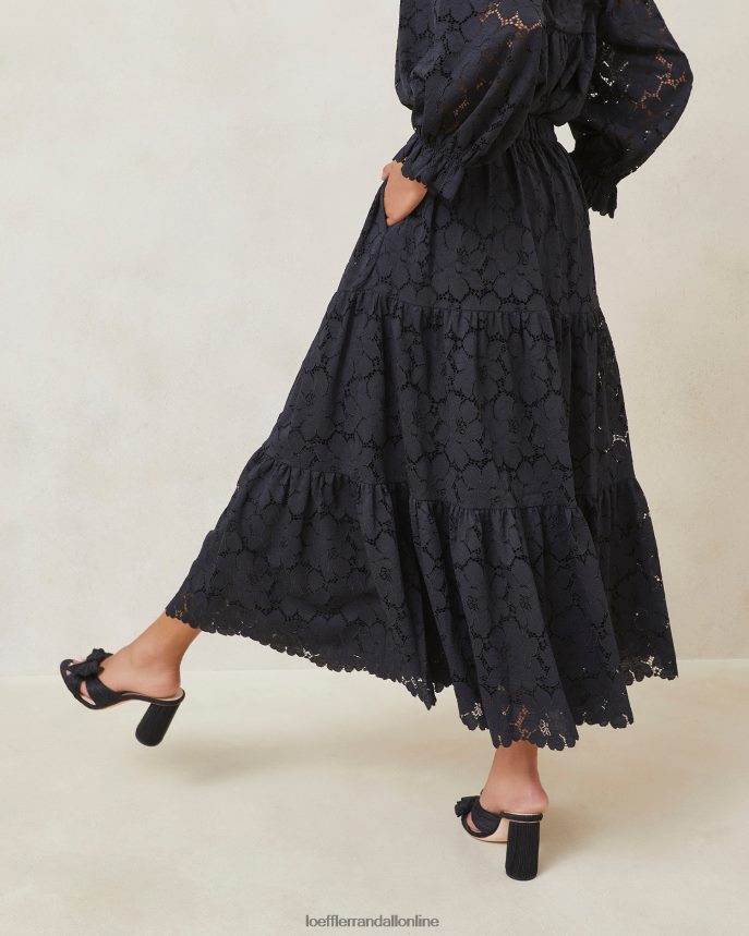 Loeffler Randall čipkovaná sukňa luna čierna ženy oblečenie PT864D243