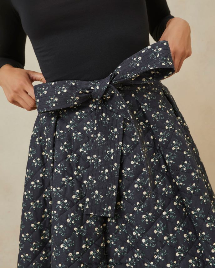 Loeffler Randall leigh prešívaná sukňa čierny ditsy kvetinový ženy oblečenie PT864D237