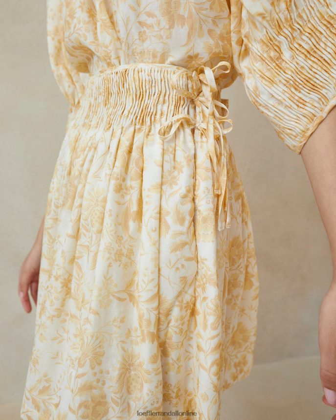 Loeffler Randall sidney smocked sukňa tónový vinič kvetinový ženy oblečenie PT864D246