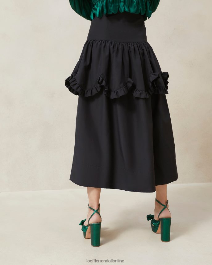 Loeffler Randall volánová sukňa milo čierna ženy oblečenie PT864D242