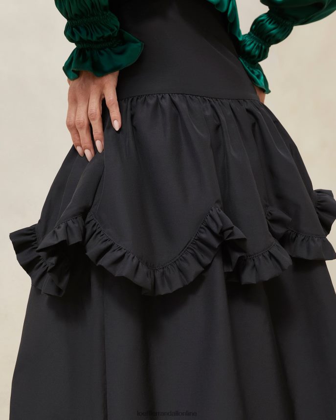 Loeffler Randall volánová sukňa milo čierna ženy oblečenie PT864D242
