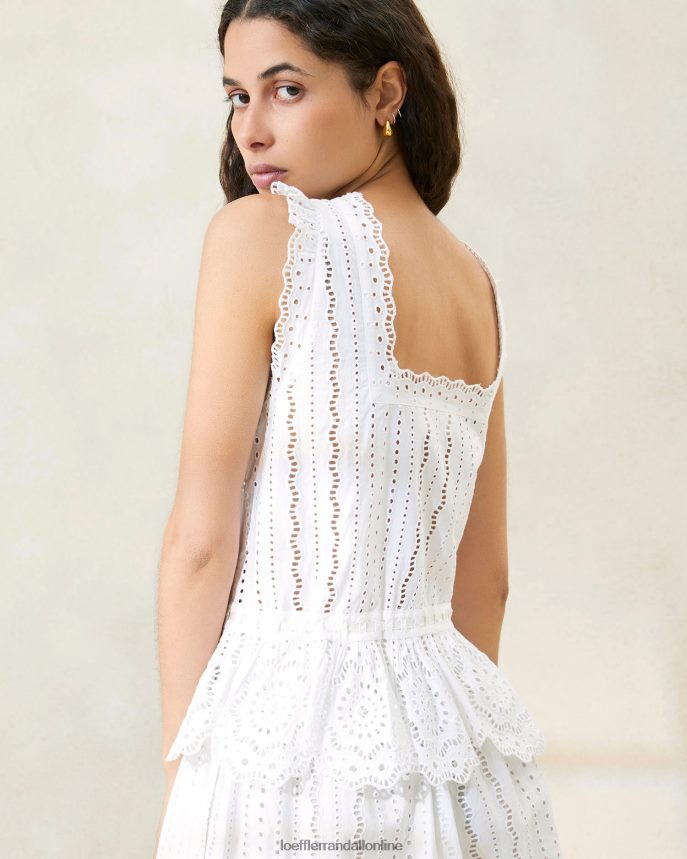 Loeffler Randall arden vrúbkovaná blúzka biely ženy oblečenie PT864D208