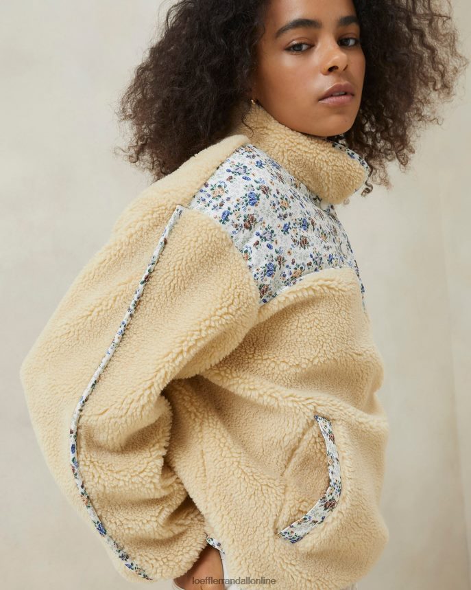 Loeffler Randall liz fleece pulóver krémová/kvetinová ženy oblečenie PT864D259