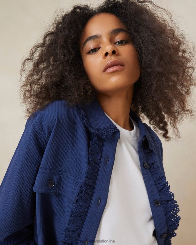Loeffler Randall zeke očko chore kabát indigo ženy oblečenie PT864D261
