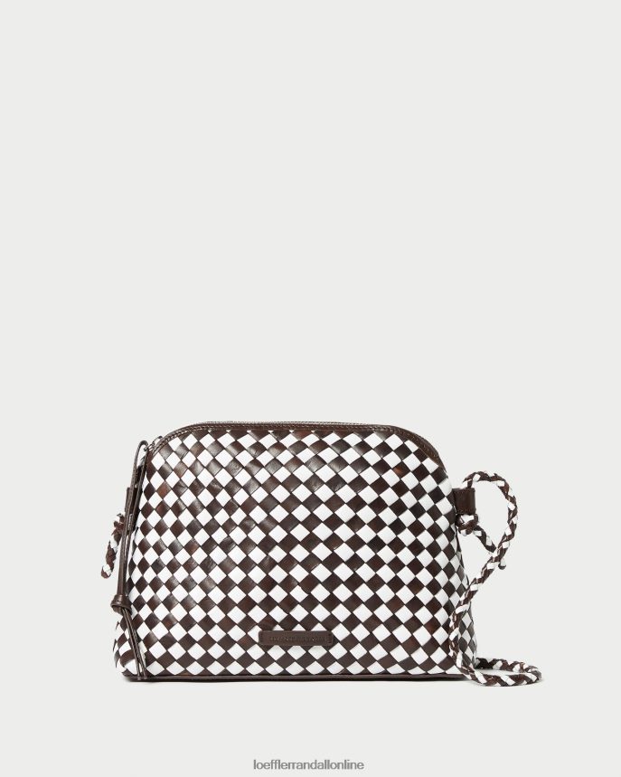 Loeffler Randall mallory tkané crossbody čokoláda/biela ženy tašky PT864D332