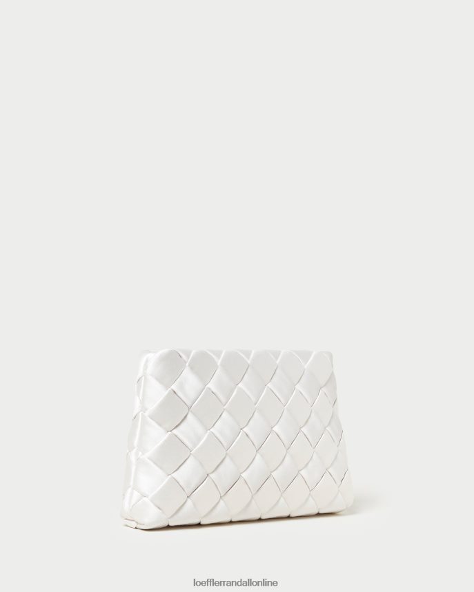 Loeffler Randall aviva tkaná spojka nafukovania krém ženy tašky PT864D351