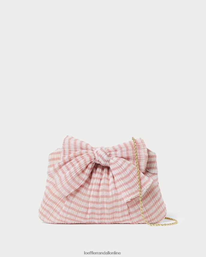 Loeffler Randall spojka rayne luku jemne ružový gingham ženy tašky PT864D380
