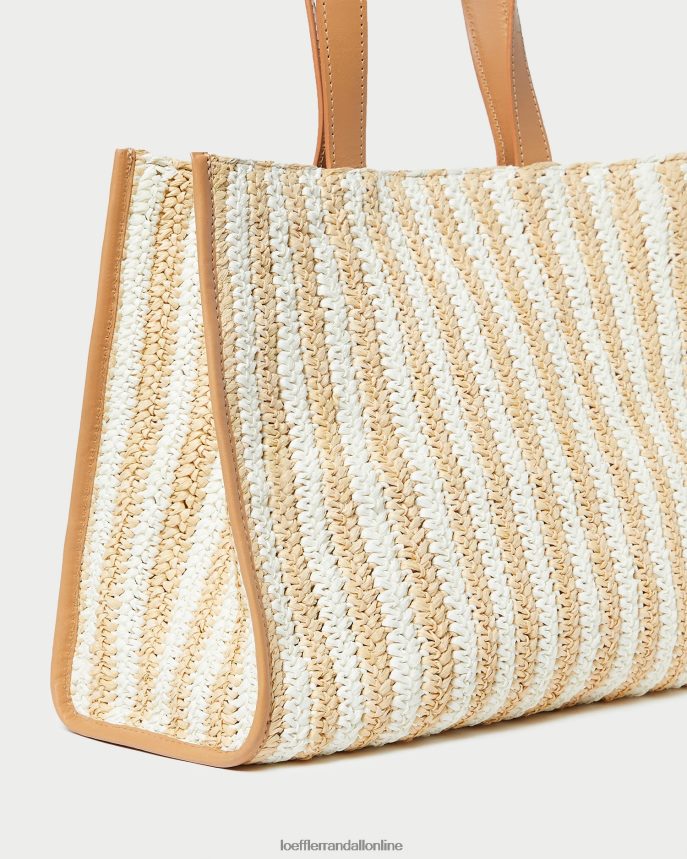 Loeffler Randall prírodná háčkovaná kabelka pia biely/prírodný pruh ženy tašky PT864D323