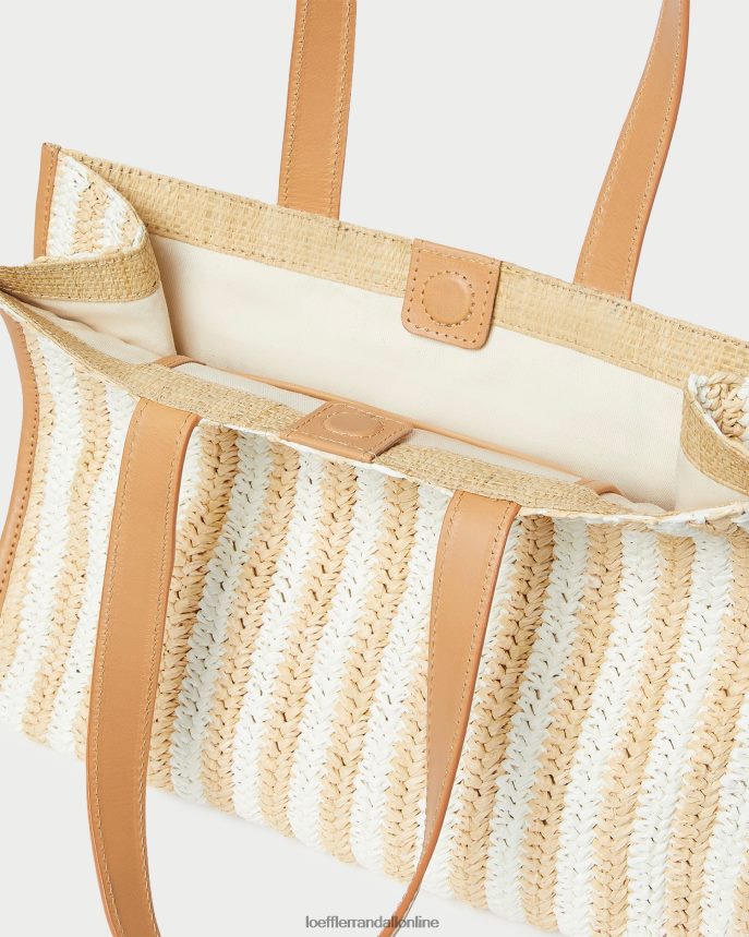 Loeffler Randall prírodná háčkovaná kabelka pia biely/prírodný pruh ženy tašky PT864D323
