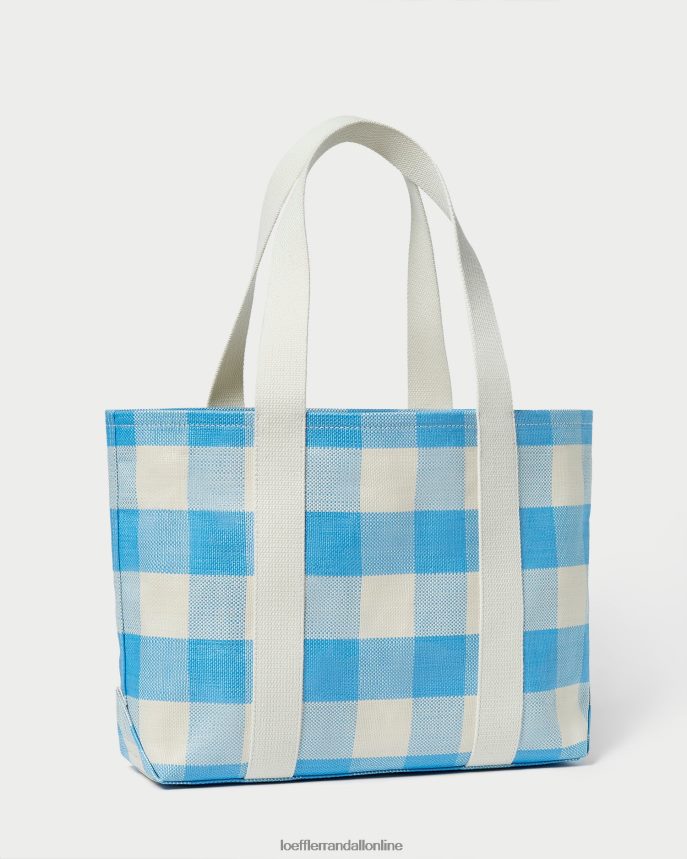 Loeffler Randall stredná kabelka bennett modrý gingham ženy tašky PT864D319