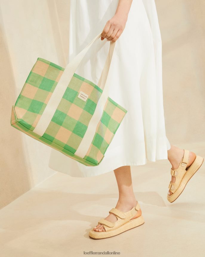 Loeffler Randall stredná kabelka bennett zelená/buttercotch gingham ženy tašky PT864D314