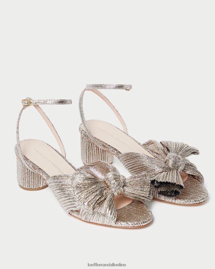Loeffler Randall georgínová skladaná mašľa podpätok šampanské ženy topánky PT864D53