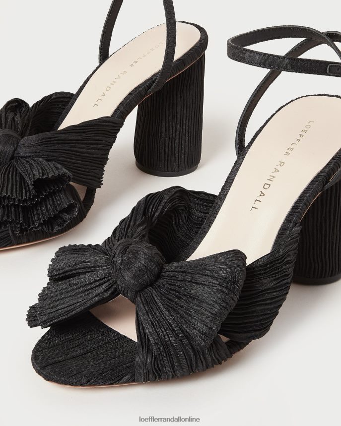 Loeffler Randall kamélia skladaná mašľa podpätok čierna ženy topánky PT864D17