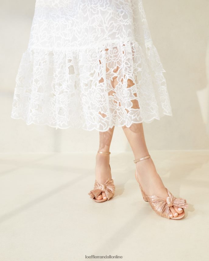 Loeffler Randall kamélia skladaná mašľa podpätok piesočná duna ženy topánky PT864D72