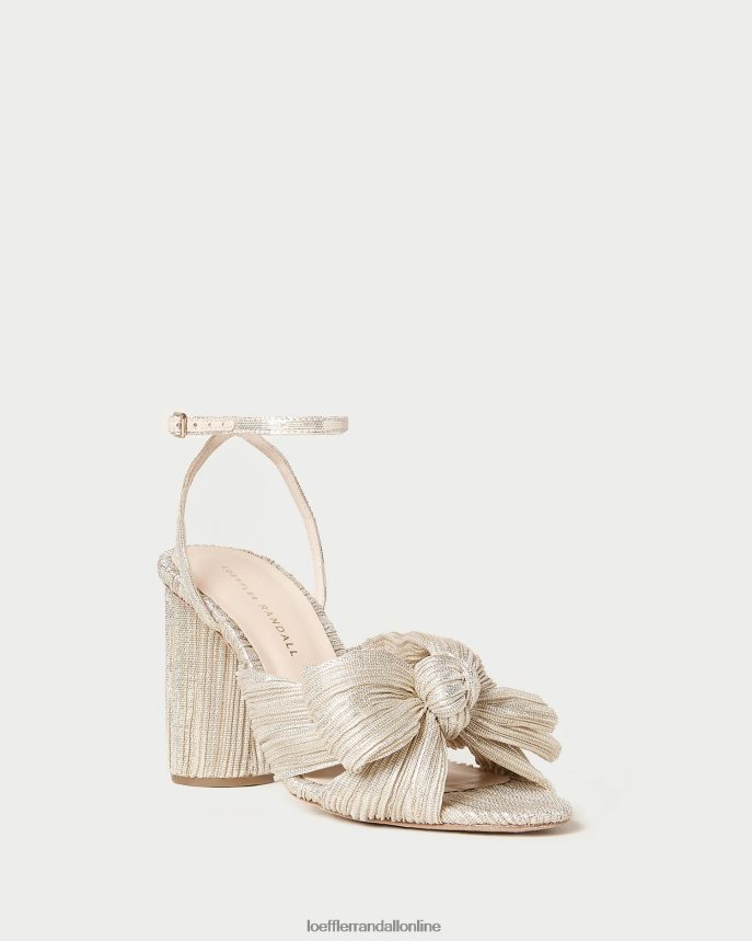 Loeffler Randall kamélia skladaná mašľa podpätok platina ženy topánky PT864D3