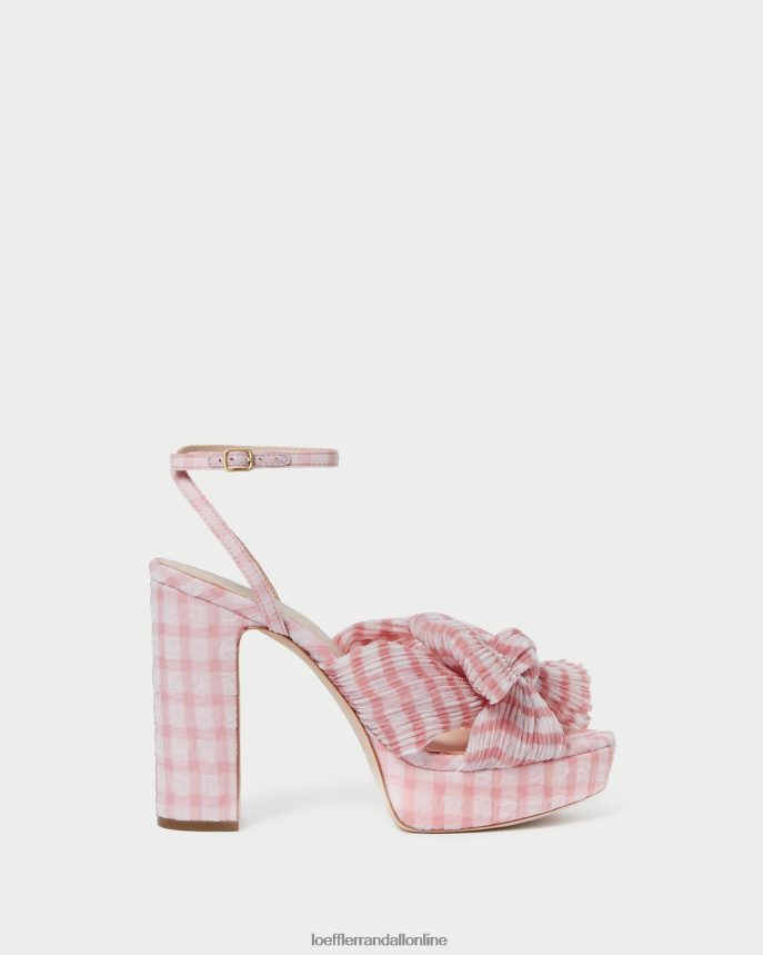 Loeffler Randall natalia mašličkový podpätok jemne ružový gingham ženy topánky PT864D82