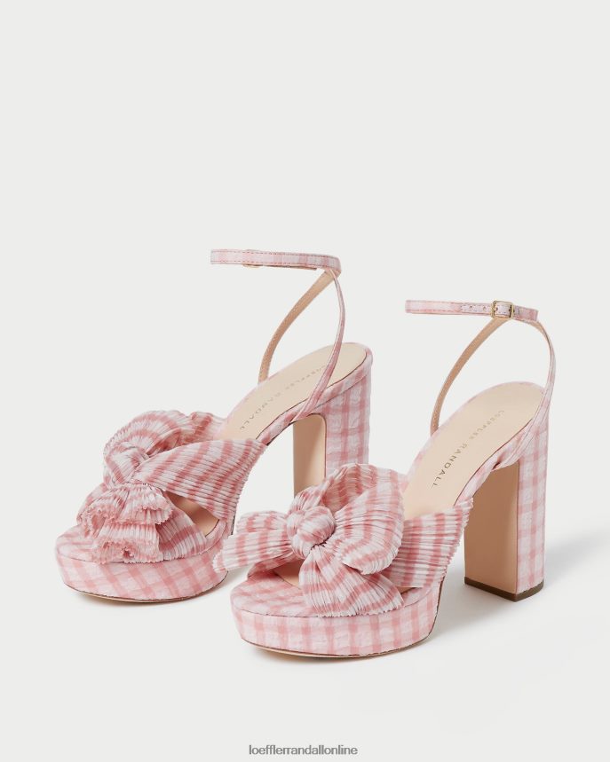 Loeffler Randall natalia mašličkový podpätok jemne ružový gingham ženy topánky PT864D82
