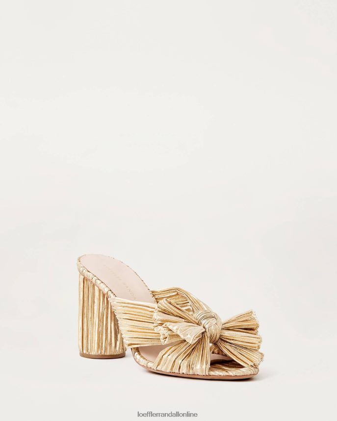 Loeffler Randall penny skladaný luk päta zlato ženy topánky PT864D8