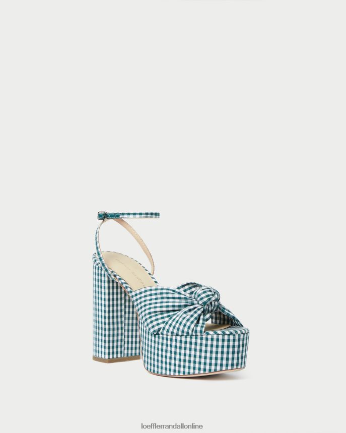 Loeffler Randall platforma rozuzla mini zelený gingham ženy topánky PT864D90