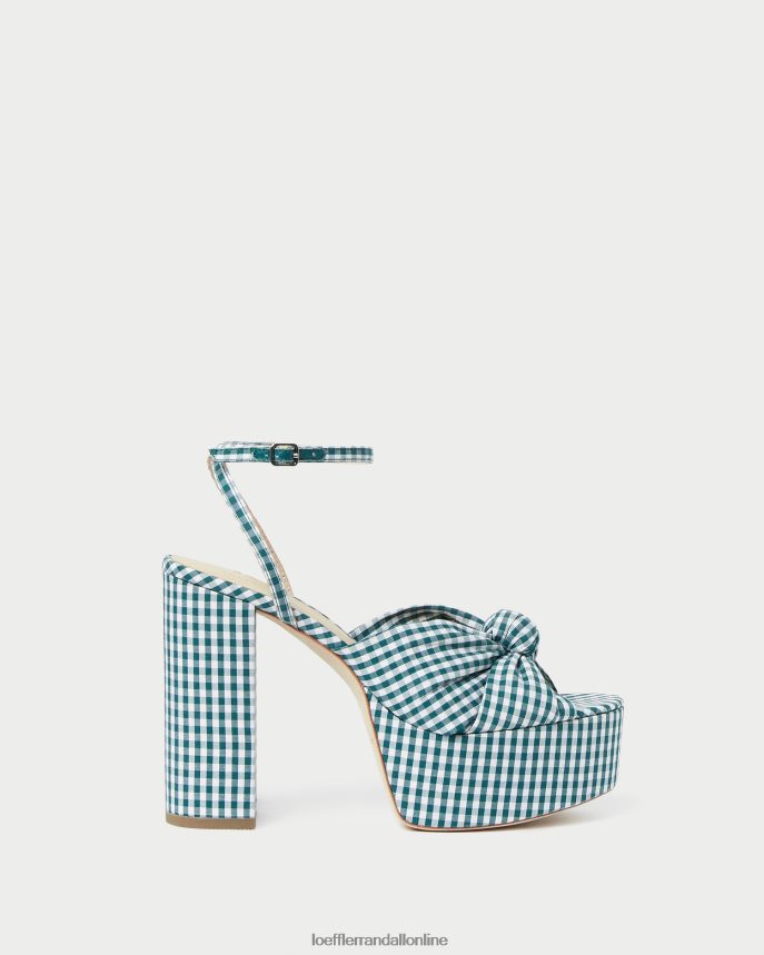 Loeffler Randall platforma rozuzla mini zelený gingham ženy topánky PT864D90