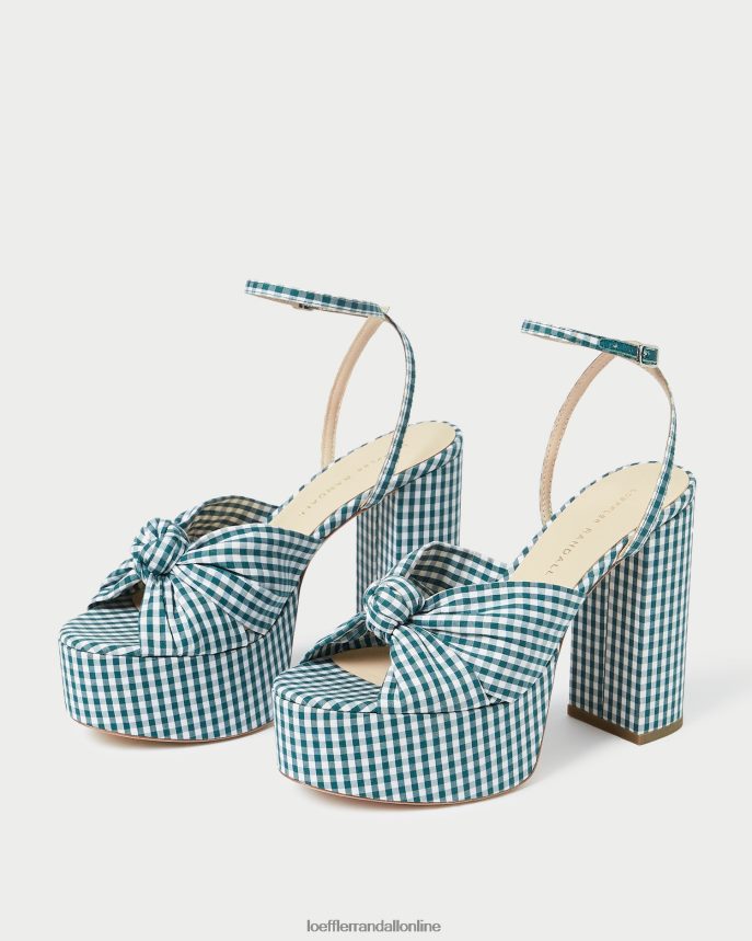 Loeffler Randall platforma rozuzla mini zelený gingham ženy topánky PT864D90