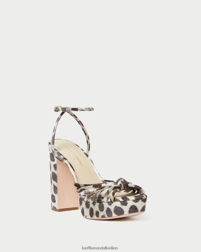 Loeffler Randall sandál na platforme rivka knot leopard ženy topánky PT864D98