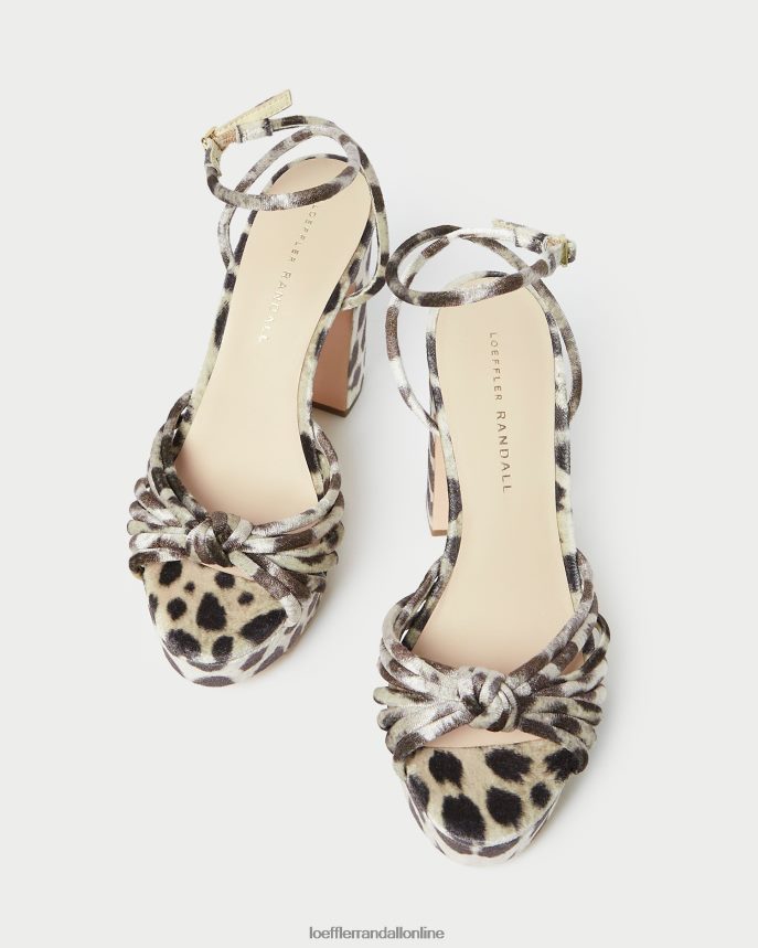 Loeffler Randall sandál na platforme rivka knot leopard ženy topánky PT864D98