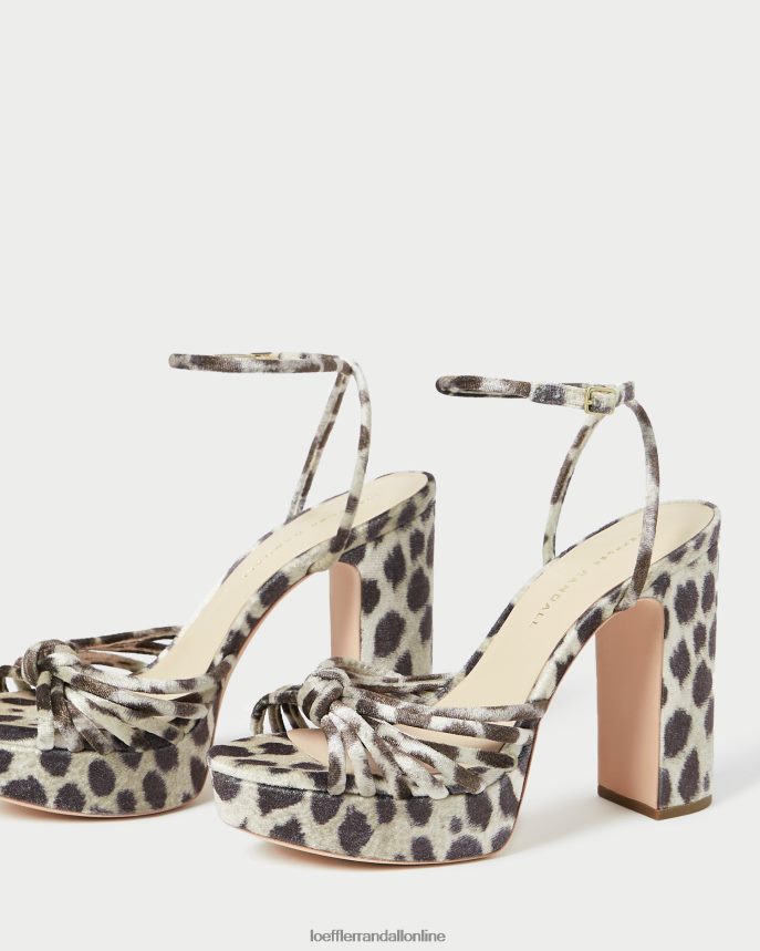 Loeffler Randall sandál na platforme rivka knot leopard ženy topánky PT864D98