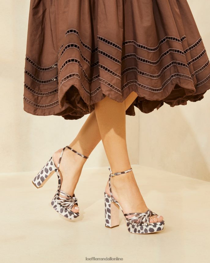 Loeffler Randall sandál na platforme rivka knot leopard ženy topánky PT864D98
