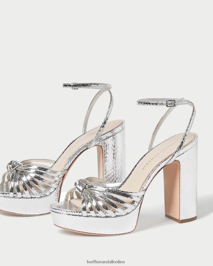 Loeffler Randall sandál na platforme rivka knot striebro ženy topánky PT864D75