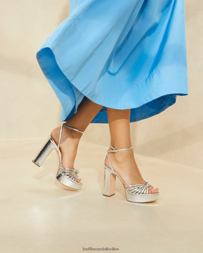 Loeffler Randall sandál na platforme rivka knot striebro ženy topánky PT864D75