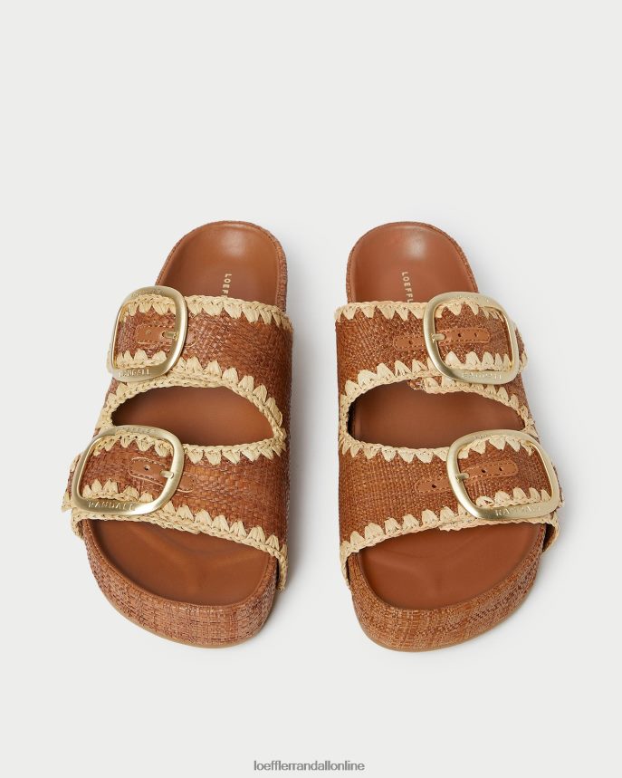 Loeffler Randall Theo hnedé sandále s vložkou cuona/natural ženy topánky PT864D121