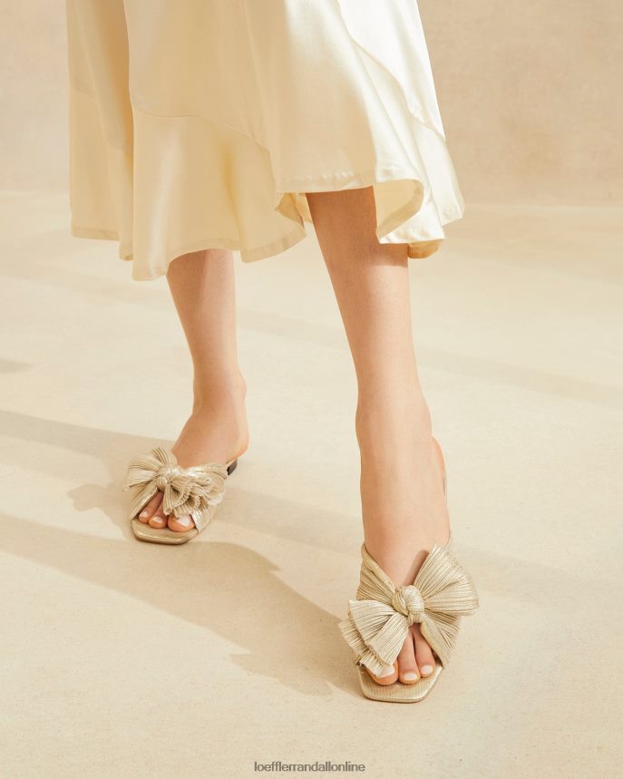 Loeffler Randall daphne plisovaná mašlička platina ženy topánky PT864D100