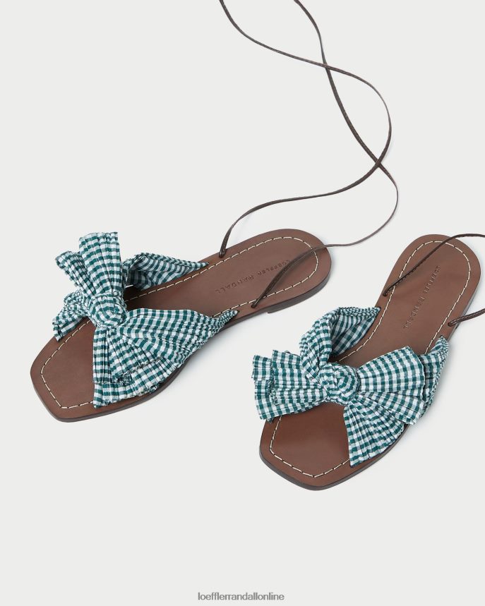 Loeffler Randall šmykľavka z pivónie mini zelený gingham ženy topánky PT864D136