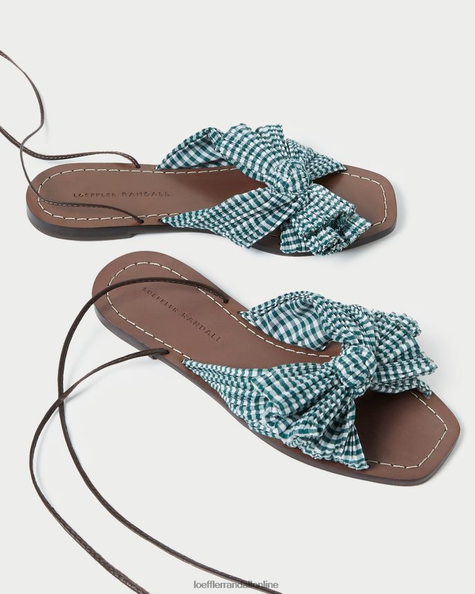 Loeffler Randall šmykľavka z pivónie mini zelený gingham ženy topánky PT864D136