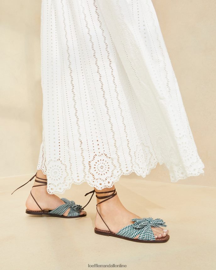 Loeffler Randall šmykľavka z pivónie mini zelený gingham ženy topánky PT864D136