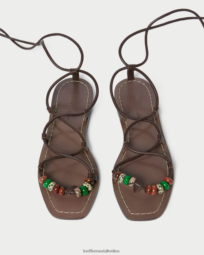 Loeffler Randall šnurovacie sandále colleen uzol čokoláda ženy topánky PT864D134