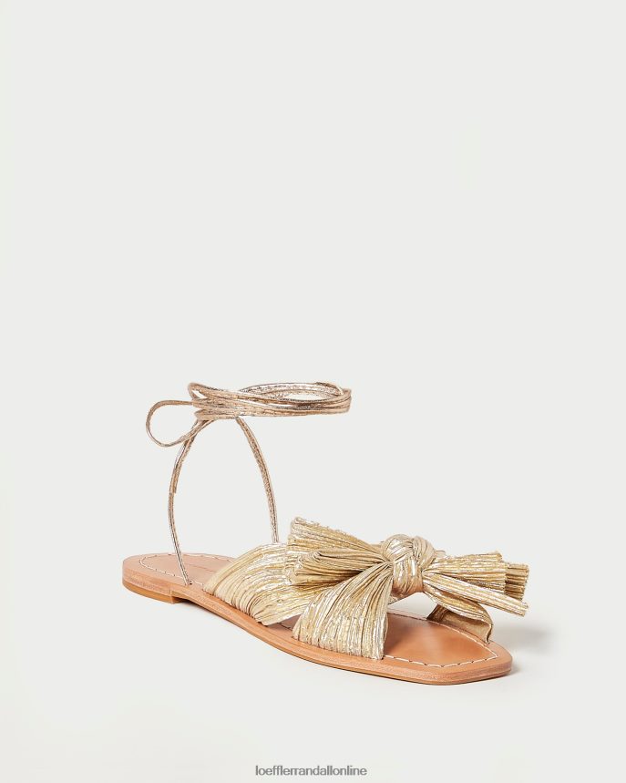 Loeffler Randall pivónia plisovaná mašlička šmykľavka zlato ženy topánky PT864D103