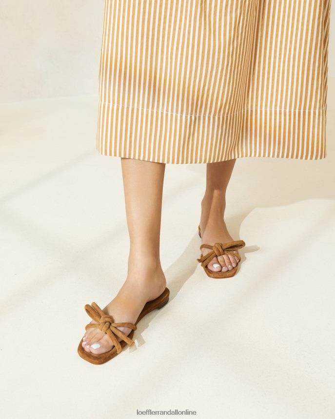 Loeffler Randall sandále hadley s mašľou kakao ženy topánky PT864D105