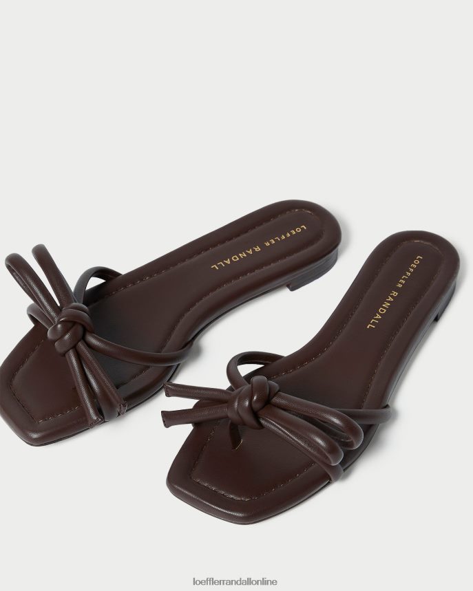Loeffler Randall sandále hadley s mašľou čokoláda ženy topánky PT864D130