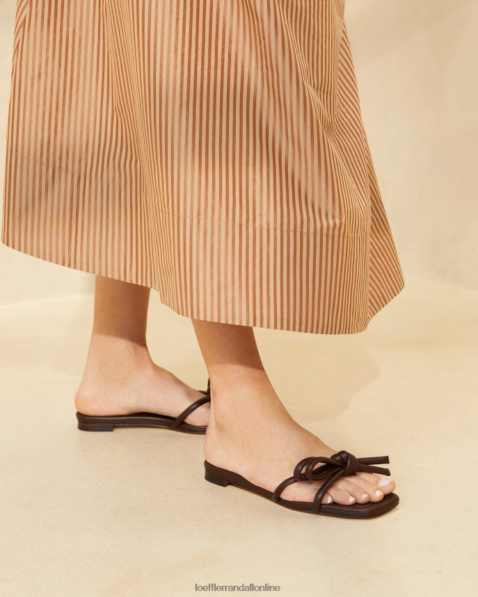 Loeffler Randall sandále hadley s mašľou čokoláda ženy topánky PT864D130