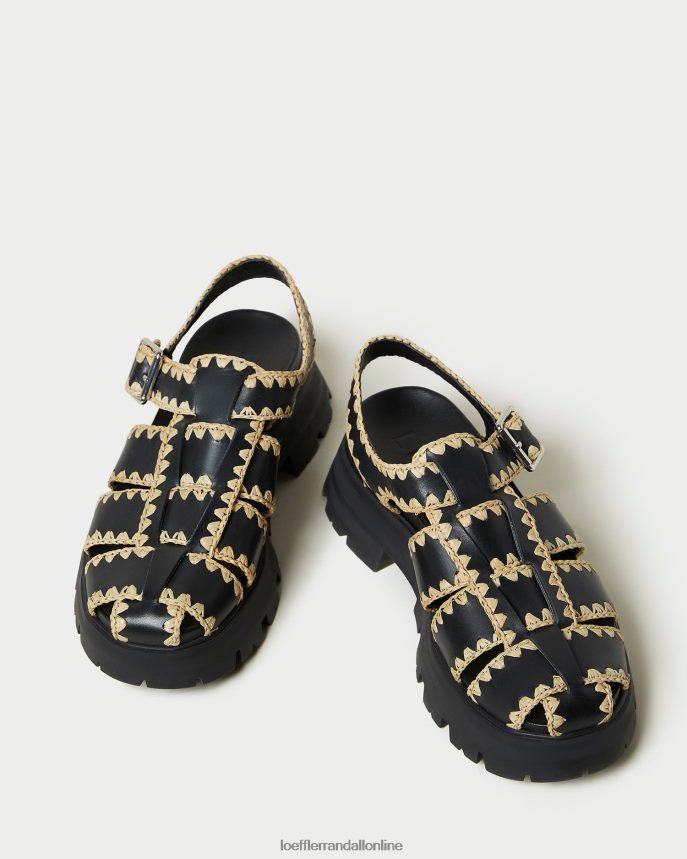 Loeffler Randall sandále talia v klietke čierna/prírodná ženy topánky PT864D125