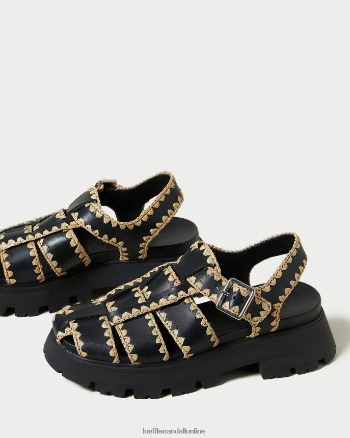 Loeffler Randall sandále talia v klietke čierna/prírodná ženy topánky PT864D125