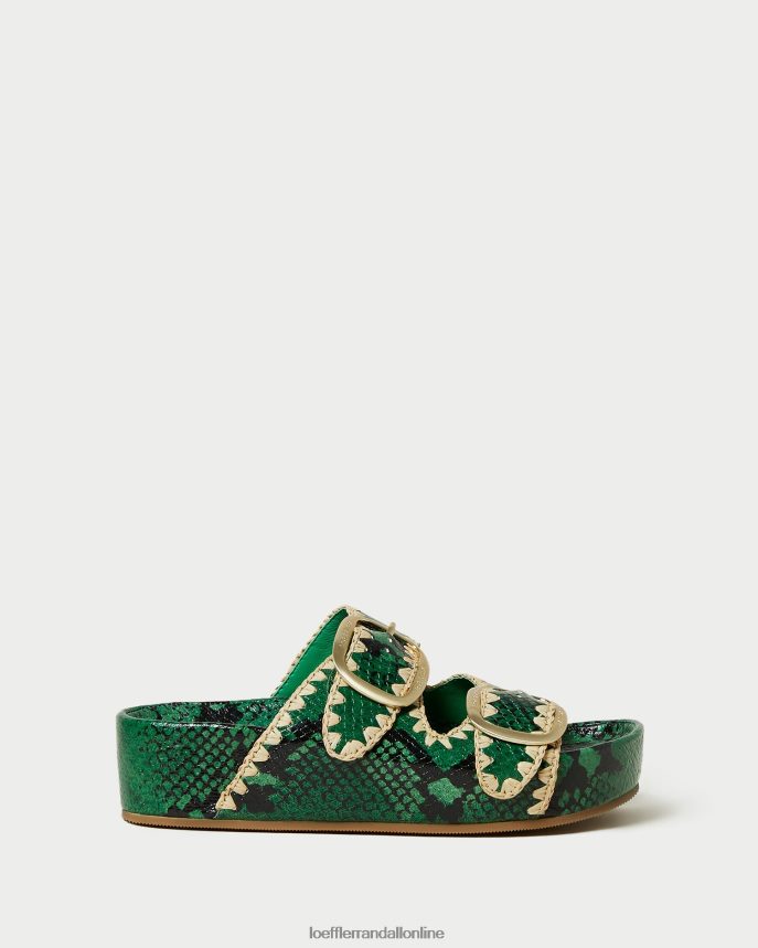 Loeffler Randall sandále theo s vložkou zelená/prírodná ženy topánky PT864D120